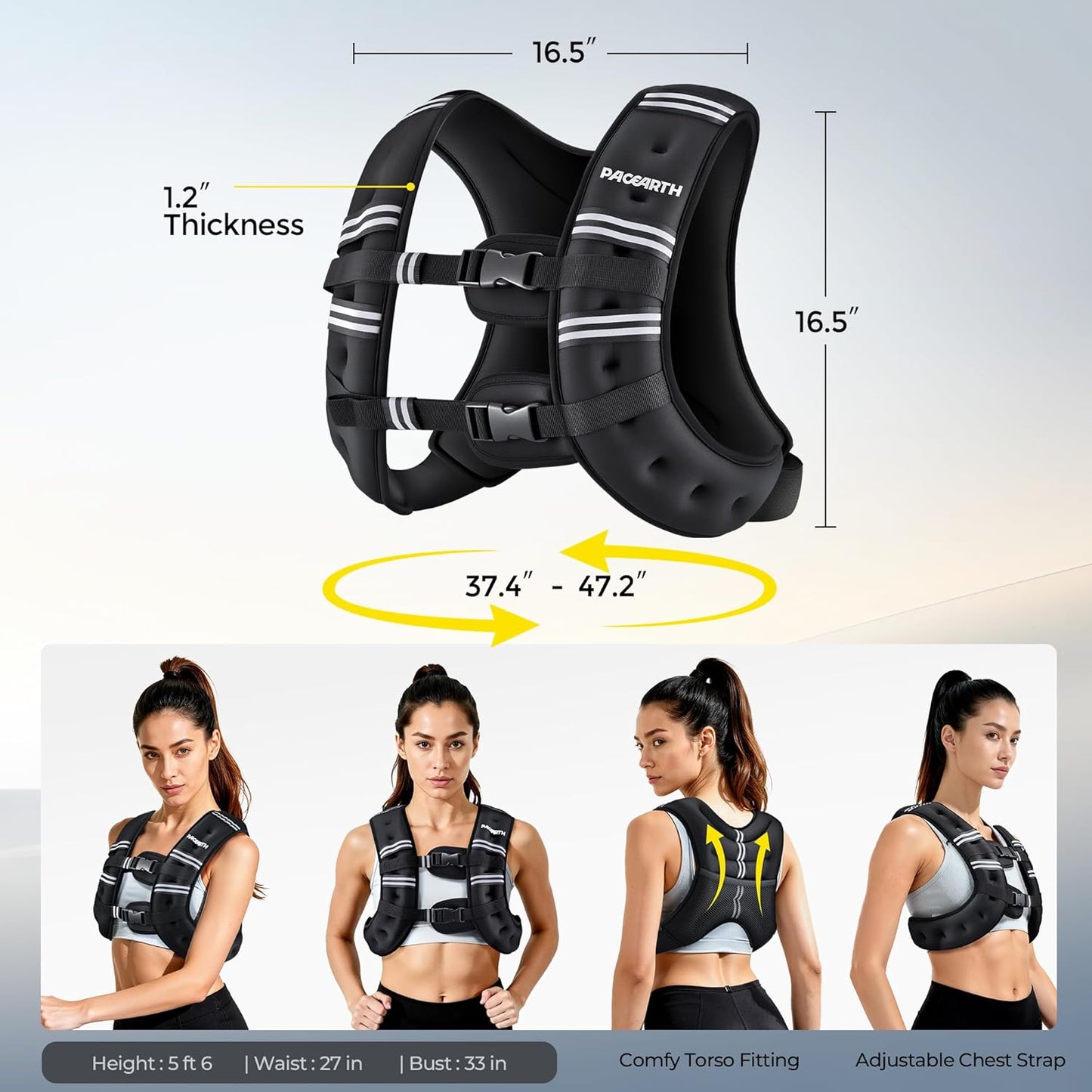 Elevate Your Workout with Our 16 LB Weighted Vest - Odor-Free, Ergonomic Design for Ultimate Comfort and Performance