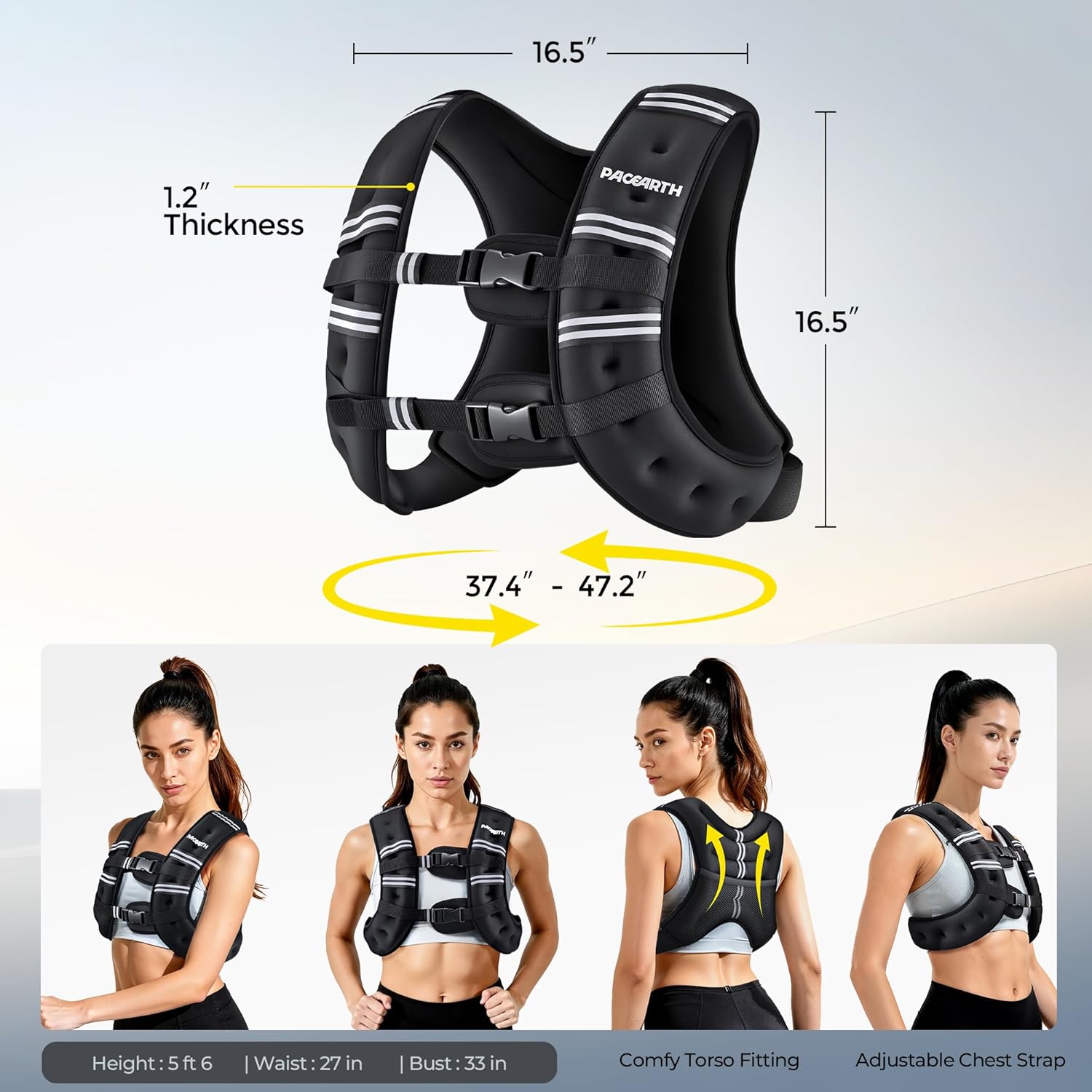 Elevate Your Workout with Our 16 LB Weighted Vest - Odor-Free, Ergonomic Design for Ultimate Comfort and Performance